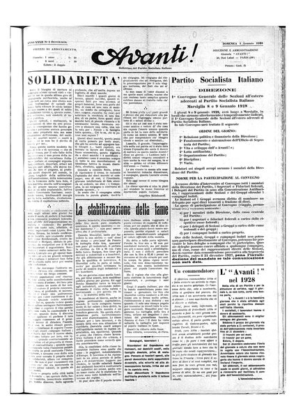 Avanti! : Bollettino del Partito socialista italiano