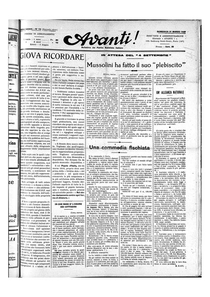 Avanti! : Bollettino del Partito socialista italiano