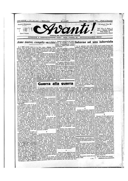 Avanti! : Bollettino del Partito socialista italiano