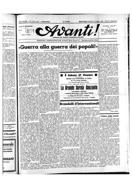 Avanti! : Bollettino del Partito socialista italiano