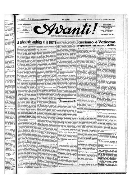 Avanti! : Bollettino del Partito socialista italiano