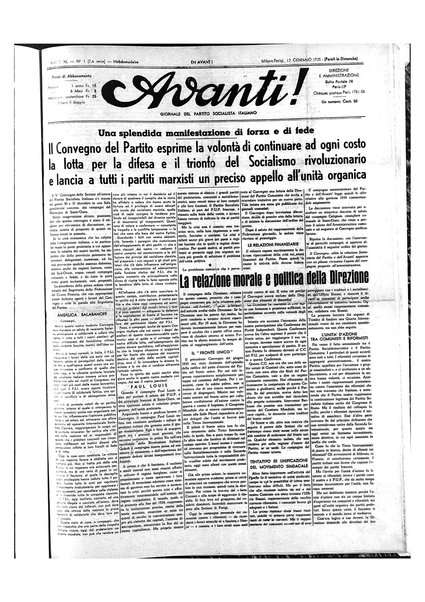 Avanti! : Bollettino del Partito socialista italiano