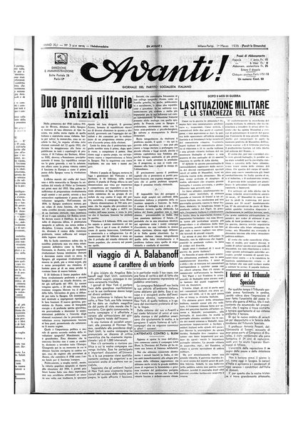 Avanti! : Bollettino del Partito socialista italiano