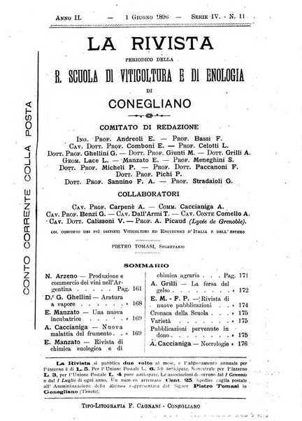 La rivista periodico della R. Scuola di Viticoltura e di Enologia di Conegliano