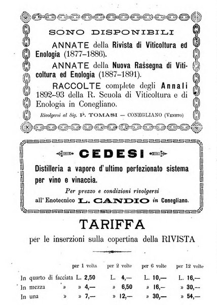 La rivista periodico della R. Scuola di Viticoltura e di Enologia di Conegliano