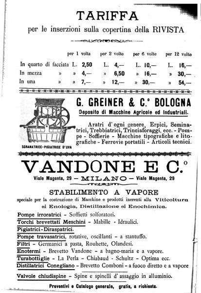 La rivista periodico della R. Scuola di Viticoltura e di Enologia di Conegliano