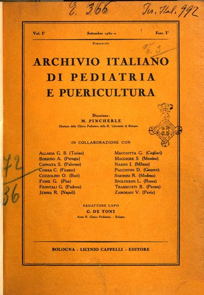 Archivio italiano di pediatria e puericoltura