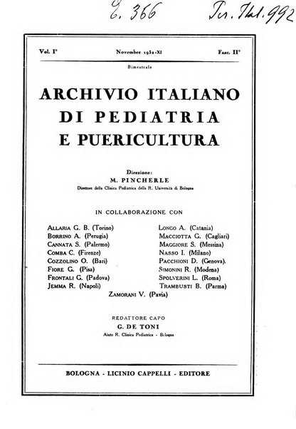 Archivio italiano di pediatria e puericoltura