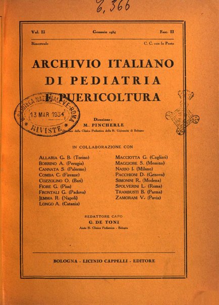 Archivio italiano di pediatria e puericoltura