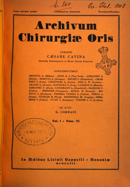 Archivum chirurgiae oris