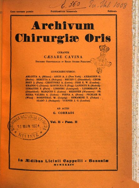 Archivum chirurgiae oris