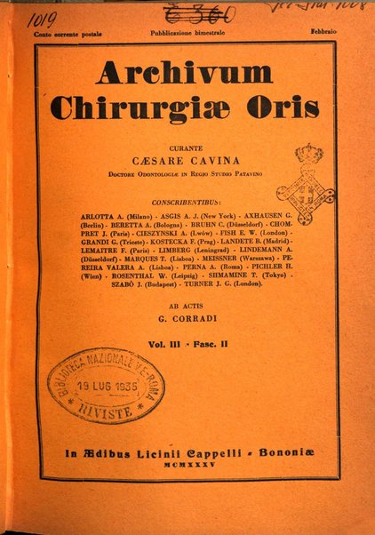 Archivum chirurgiae oris