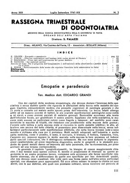 Rassegna trimestrale di odontoiatria