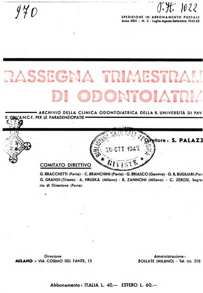 Rassegna trimestrale di odontoiatria