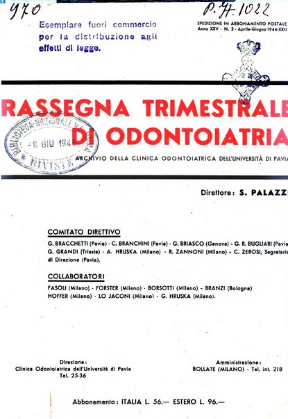 Rassegna trimestrale di odontoiatria