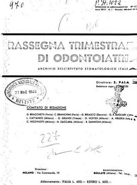 Rassegna trimestrale di odontoiatria