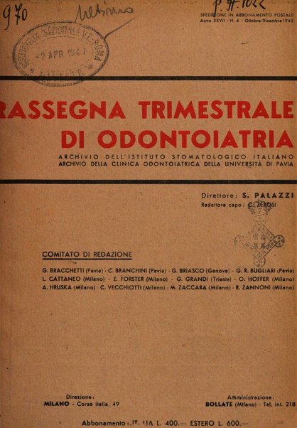 Rassegna trimestrale di odontoiatria