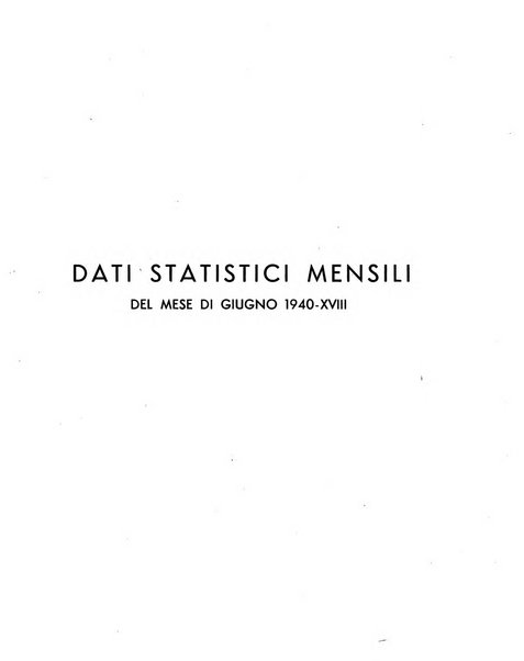 Bollettino statistico mensile