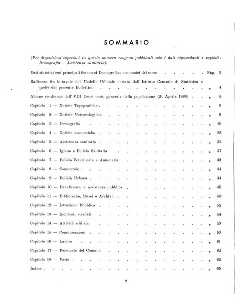 Bollettino statistico mensile