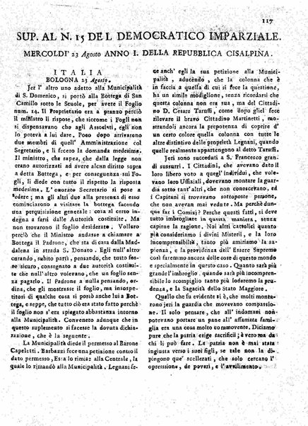 Il democratico imparziale o sia Giornale di Bologna