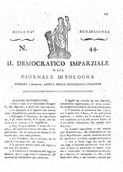Il democratico imparziale o sia Giornale di Bologna