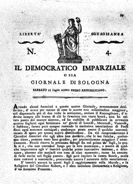 Il democratico imparziale o sia Giornale di Bologna