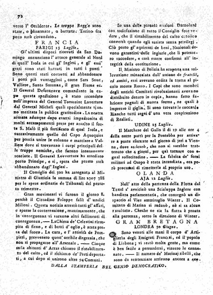 Il democratico imparziale o sia Giornale di Bologna