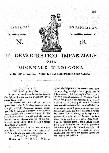 Il democratico imparziale o sia Giornale di Bologna