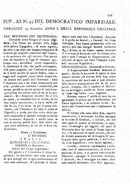 Il democratico imparziale o sia Giornale di Bologna