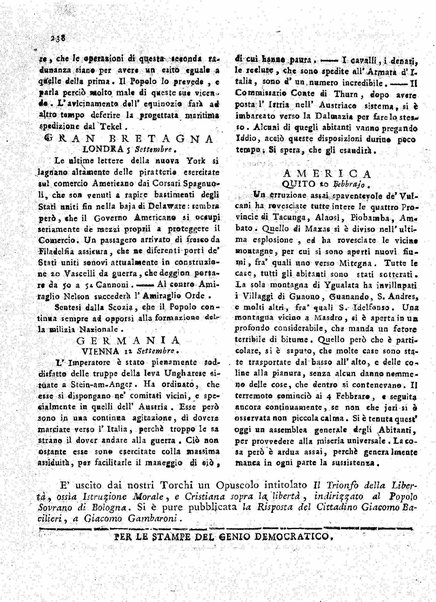 Il democratico imparziale o sia Giornale di Bologna