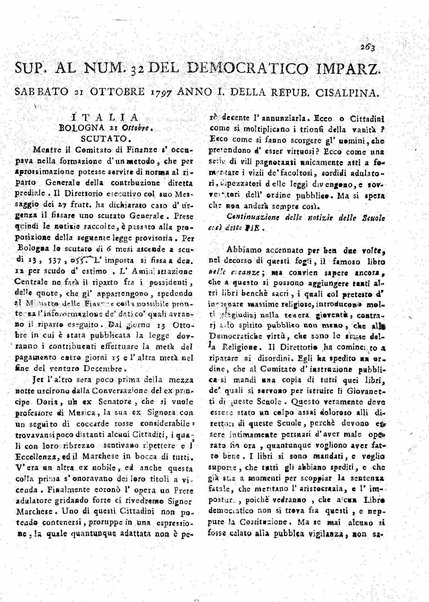 Il democratico imparziale o sia Giornale di Bologna