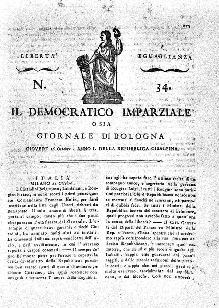 Il democratico imparziale o sia Giornale di Bologna