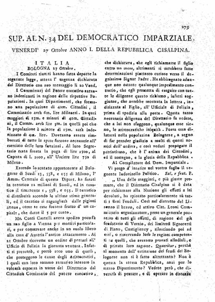 Il democratico imparziale o sia Giornale di Bologna