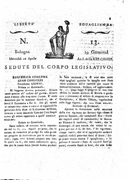 Il democratico imparziale o sia Giornale di Bologna