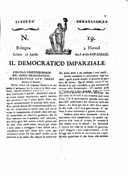 Il democratico imparziale o sia Giornale di Bologna