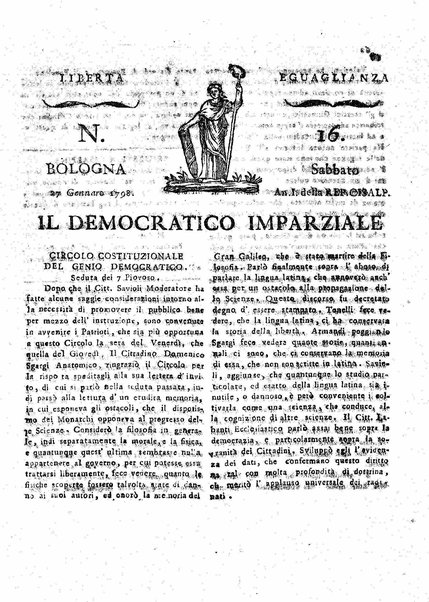 Il democratico imparziale o sia Giornale di Bologna