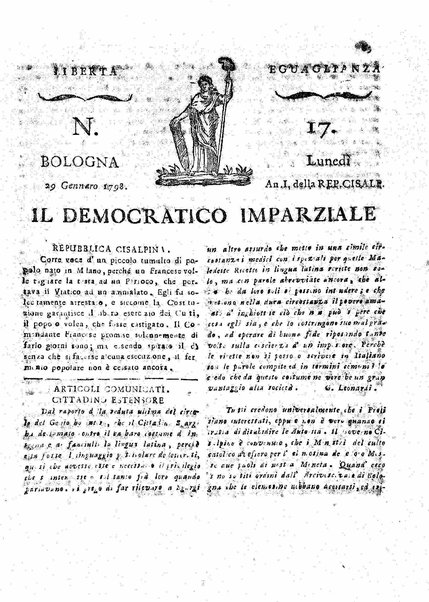 Il democratico imparziale o sia Giornale di Bologna