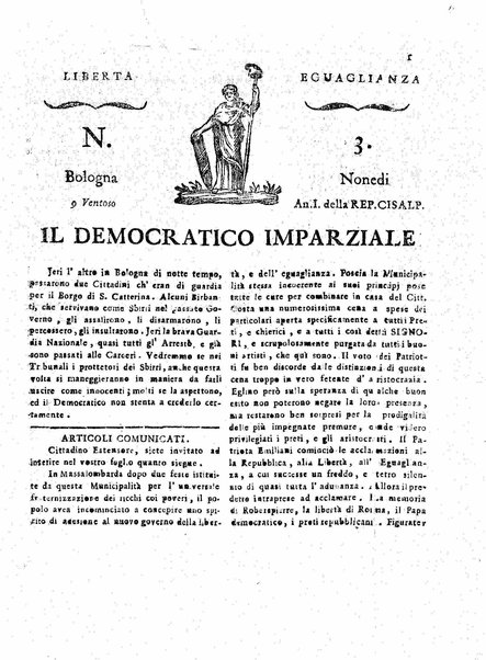 Il democratico imparziale o sia Giornale di Bologna