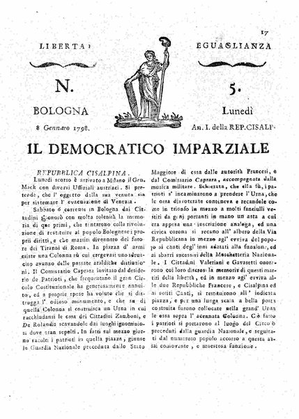 Il democratico imparziale o sia Giornale di Bologna