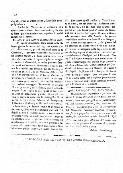 Il democratico imparziale o sia Giornale di Bologna