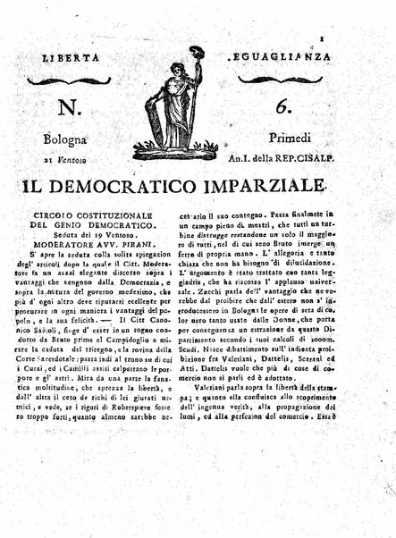 Il democratico imparziale o sia Giornale di Bologna