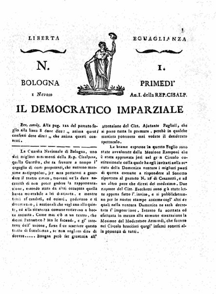 Il democratico imparziale o sia Giornale di Bologna