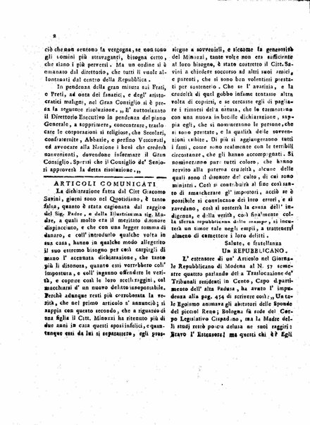 Il democratico imparziale o sia Giornale di Bologna