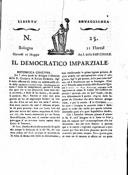 Il democratico imparziale o sia Giornale di Bologna