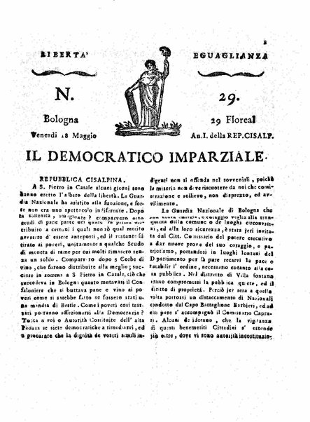 Il democratico imparziale o sia Giornale di Bologna