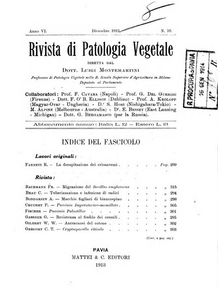 Rivista di patologia vegetale