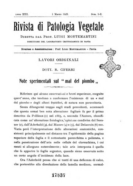 Rivista di patologia vegetale