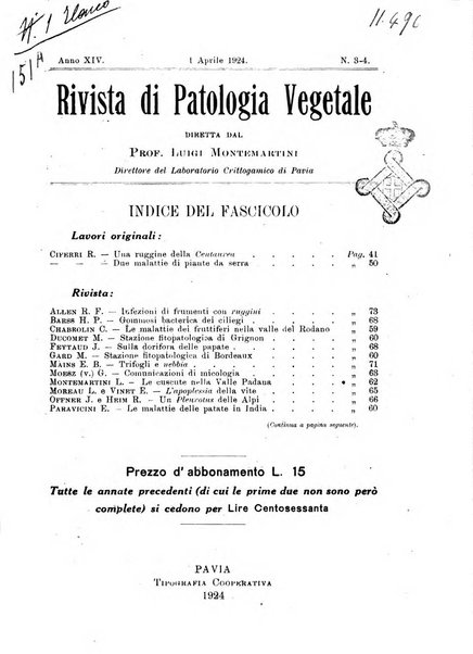 Rivista di patologia vegetale