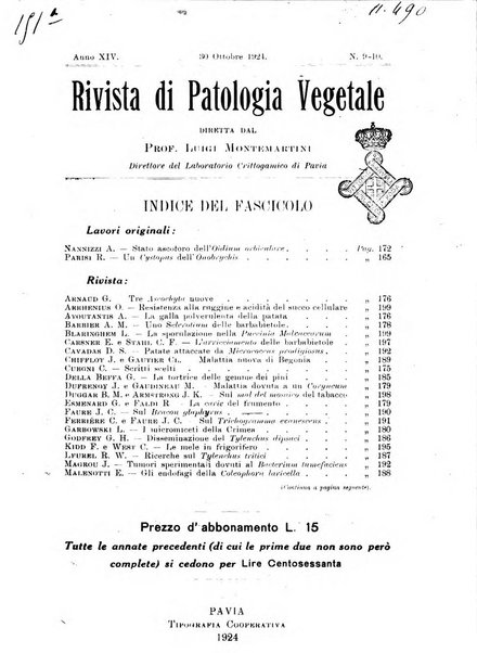 Rivista di patologia vegetale