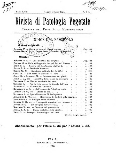 Rivista di patologia vegetale